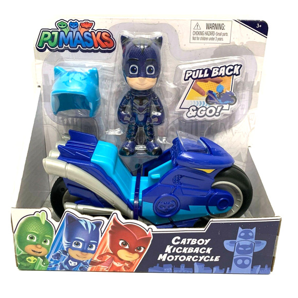 PJMASKS Catboy Kickback Motorcycle 3 Pieces Catboy Figure 3 1/2 inches Ag 3+ NEW - Picture 1 of 8